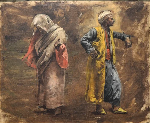 Study of Two Figures by Edwin Lord Weeks, artwork, 1873-1883