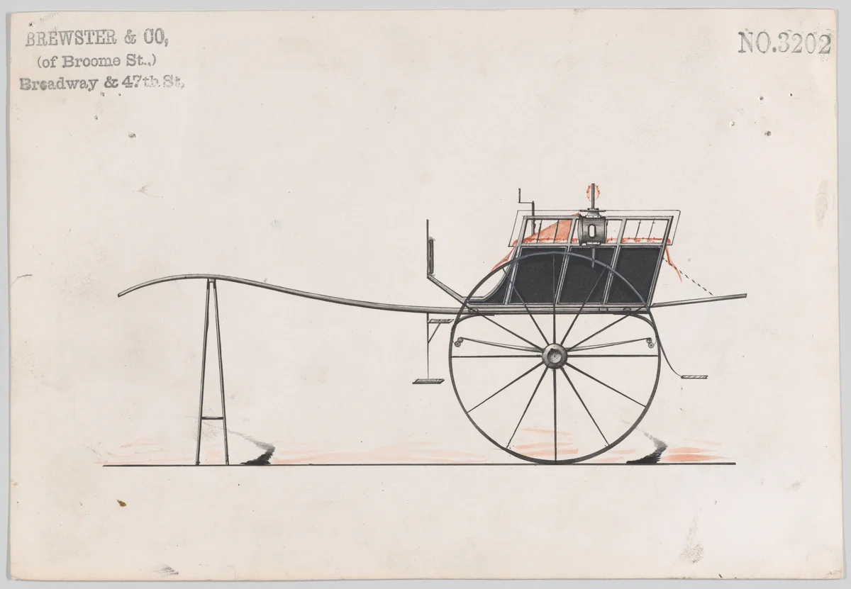 White Chapel Cart # 3202 by Brewster & Co., drawing, 1876