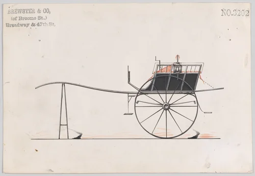 White Chapel Cart # 3202 by Brewster & Co., drawing, 1876
