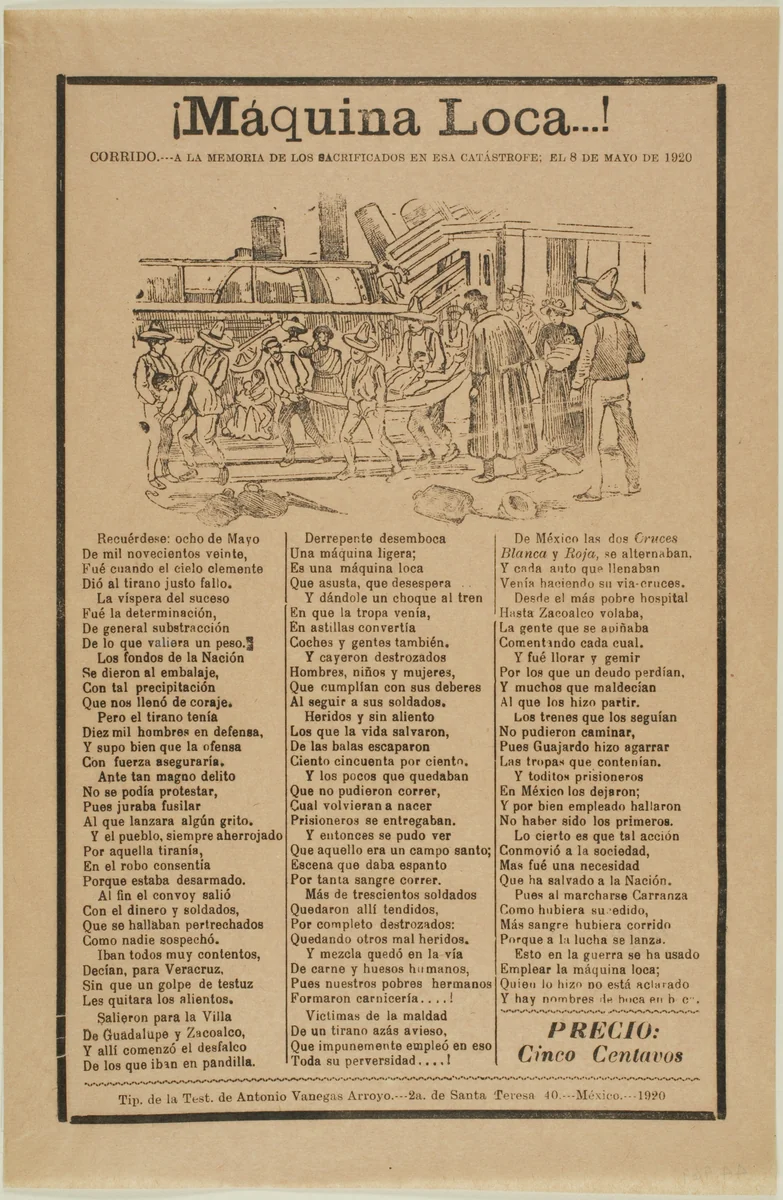 Crazy Machine! by José Guadalupe Posada, print, 1920