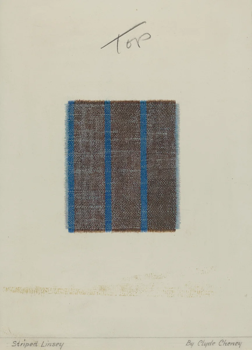 Woven Striped Linsey Wooley by Clyde L. Cheney, index of american design, 1935-1942
