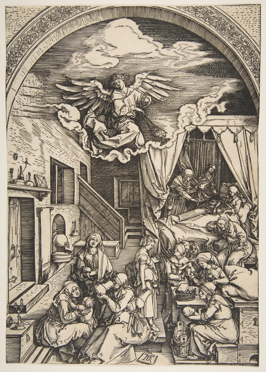 The Birth of the Virgin, from "The Life of the Virgin" by Albrecht Dürer, print, 1503