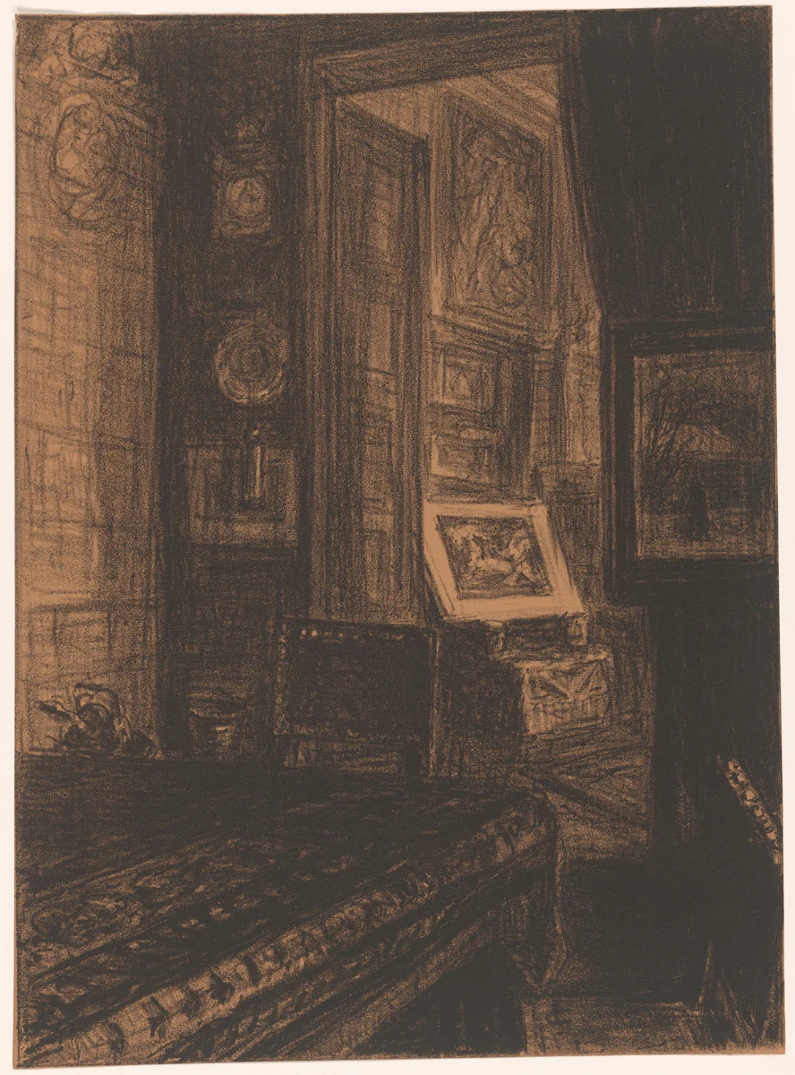Interieur van een huiskamer by Carel Nicolaas Storm van 's-Gravesande, print, 1851-1924