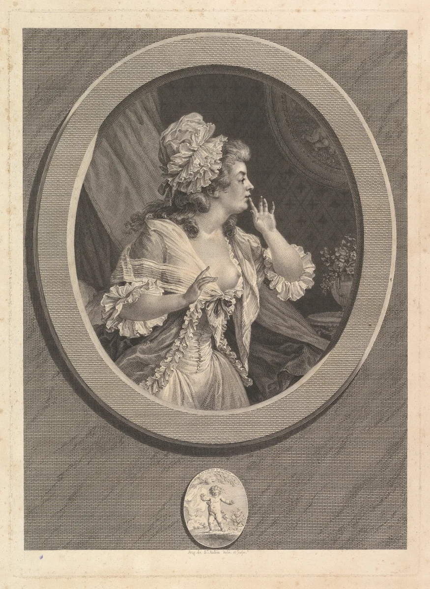 Au Moins Soyez Discret (At Least Be Discreet) by Augustin de Saint-Aubin, print, 1789