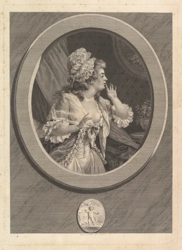 Au Moins Soyez Discret (At Least Be Discreet) by Augustin de Saint-Aubin, print, 1789