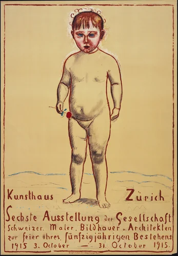 Sechste Ausstellung der Gesellschaft Schweizer. Maler, Bildhauer, u. Architekten by Ferdinand Hodler, design, 1915