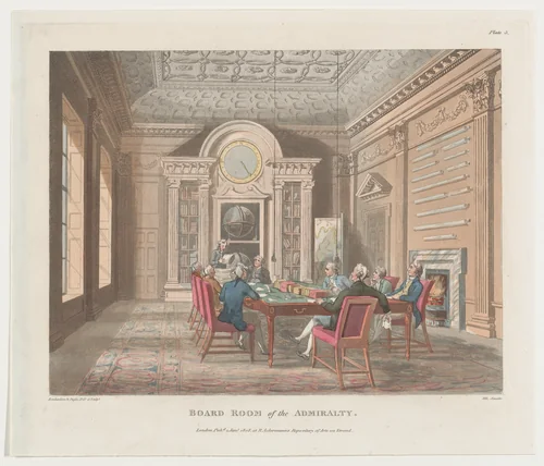 Board Room of the Admiralty by Thomas Rowlandson, print, 1808