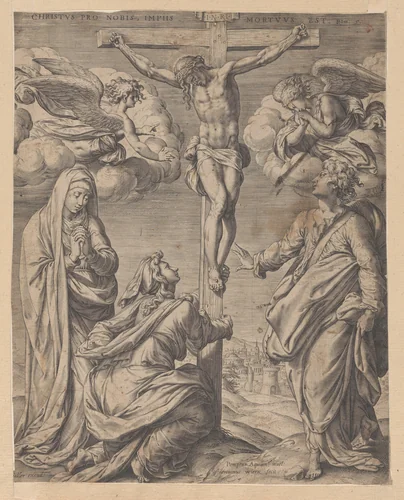 The Lamentation by Hieronymus Wierix, print, 1598-1632