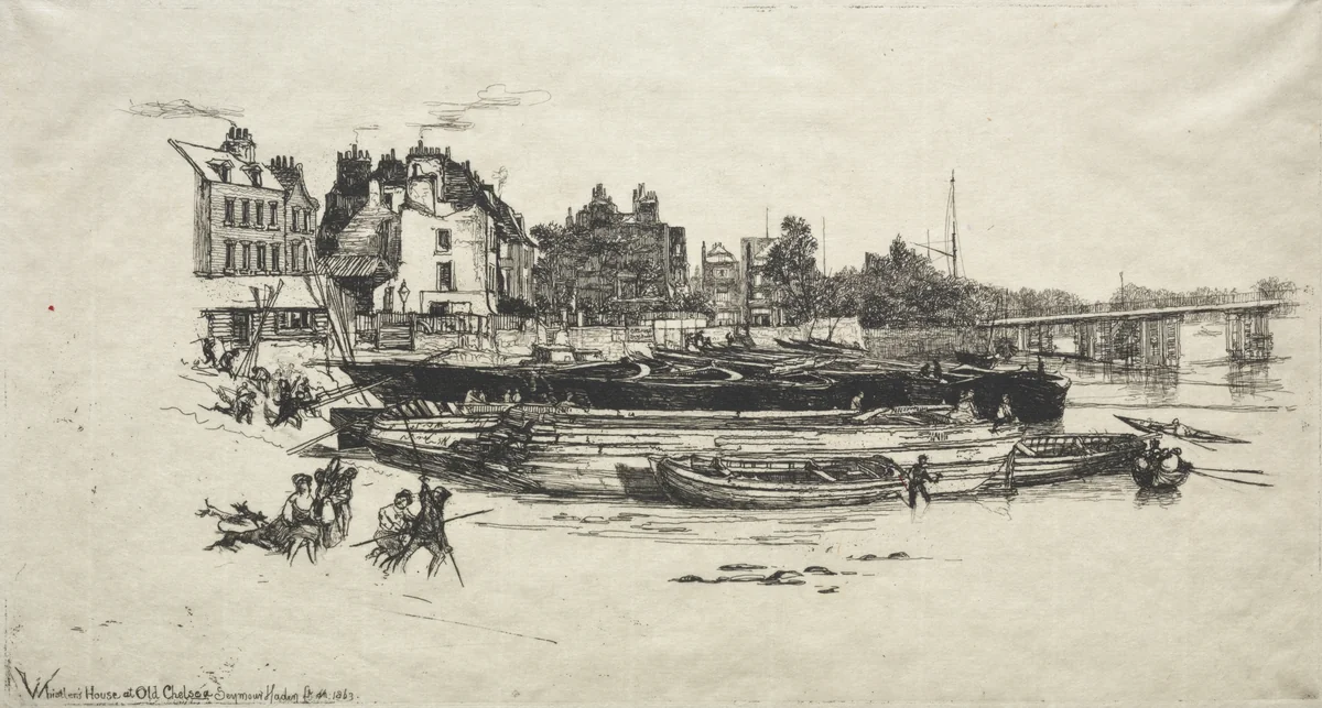 Whistler's House at Old Chelsea by Francis Seymour-Haden, print, 1863