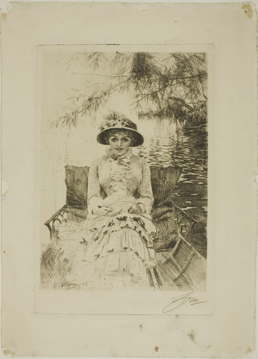 On the Thames by Anders Zorn, print, 1883