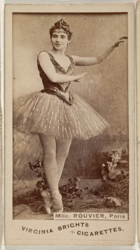 Mlle. Rouvier, Paris, from the Actors and Actresses series (N45, Type 1) for Virginia Brights Cigarettes by Allen & Ginter, photograph, 1885-1891
