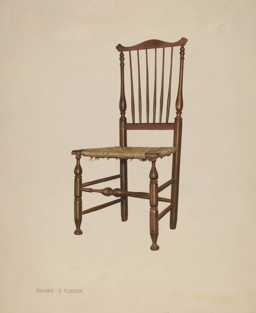 "Bastard" Windsor Chair by Magnus S. Fossum, index of american design, 1939