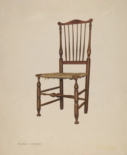 "Bastard" Windsor Chair by Magnus S. Fossum, index of american design, 1939