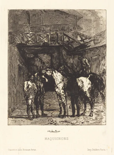 Maquignons (Horse Dealers) by John Lewis Brown, print, 1829-1890