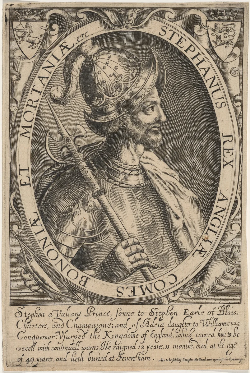 Stephen, King of England by Renold Elstrack, print, 1618