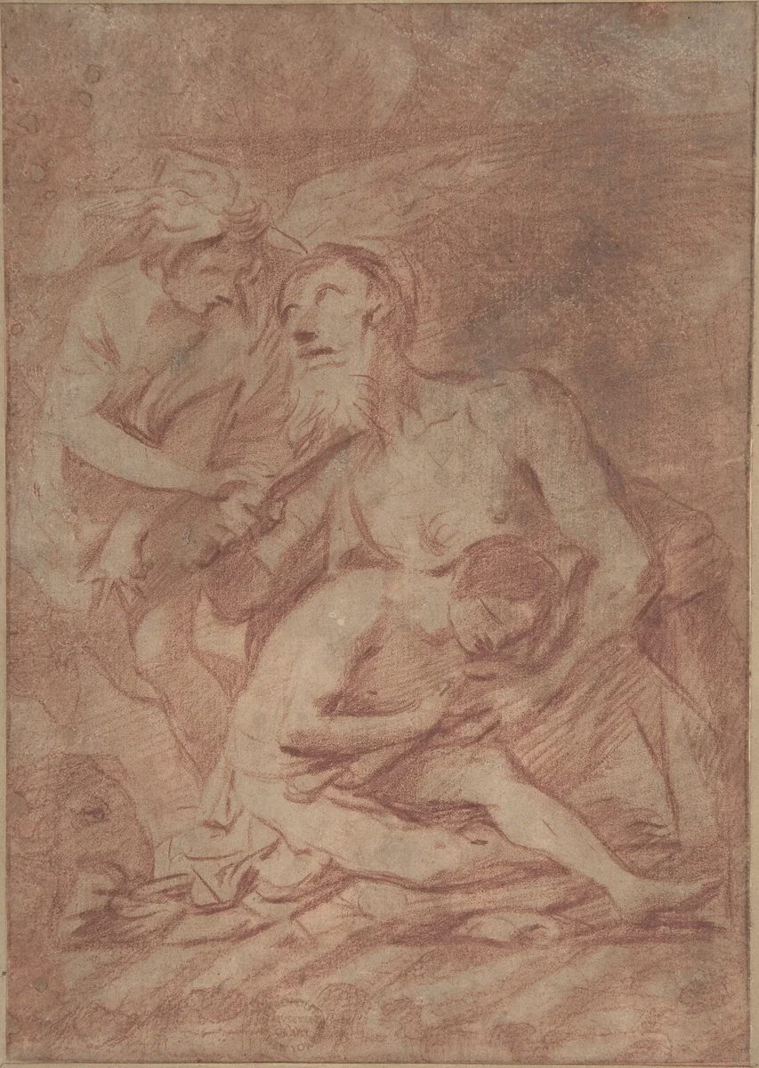 Sacrifice of Isaac by anonymous, drawing, 1600-1700