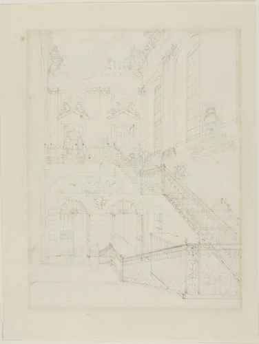 Study for The Hall and Staircase, British Museum, from Microcosm of London by Augustus Charles Pugin
Thomas Rowlandson, drawing, 1807-1808