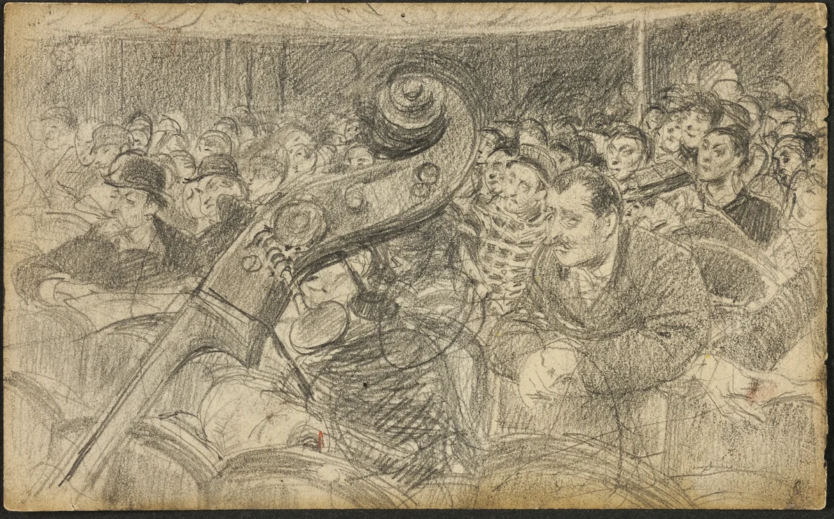 Audience at a Parisian Theatre II by Giovanni Boldini, drawing, 1880-1890