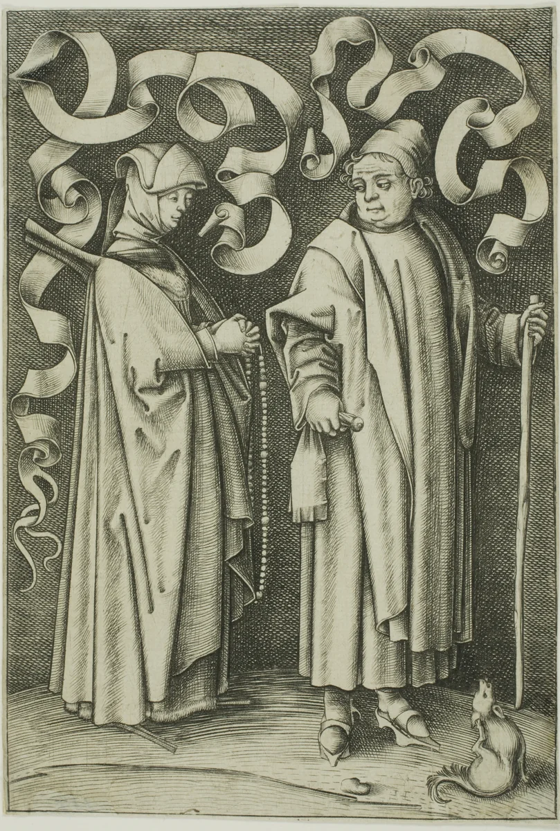 The Churchgoers by Israhel van Meckenem, print, 1495-1503