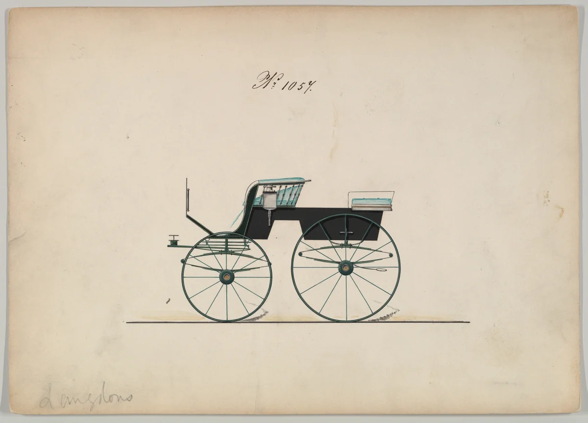 T-Cart Phaeton #1057 by Brewster & Co., drawing, 1850-1870