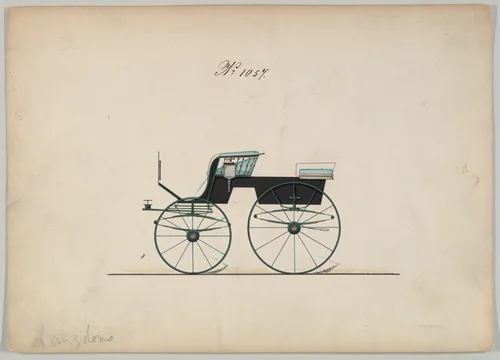 T-Cart Phaeton #1057 by Brewster & Co., drawing, 1850-1870