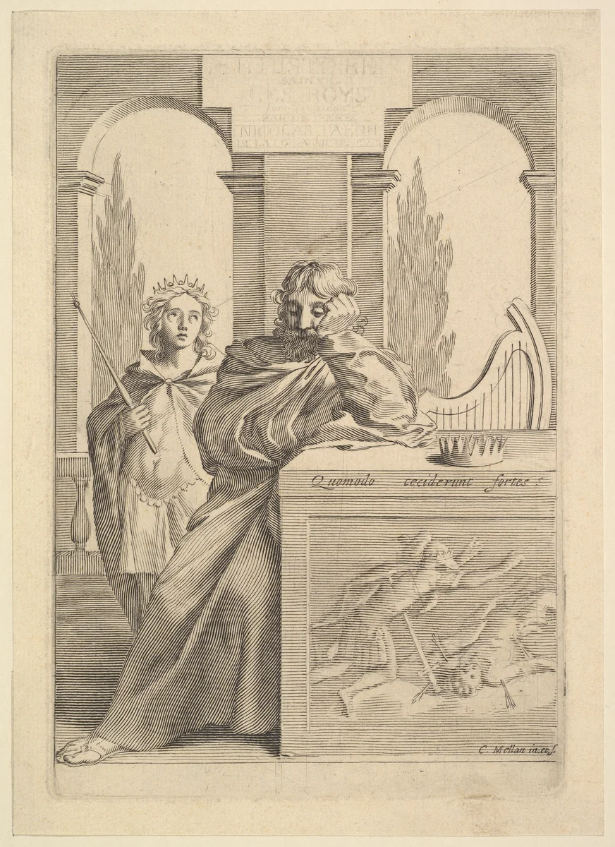 David: Title Page for Talon, L'Histoire sainte, III by Claude Mellan, print, 1645