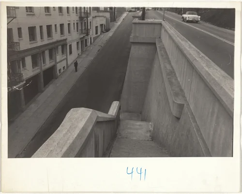 Stairway to street--Los Angeles by Robert Frank, photograph, 1955-1956