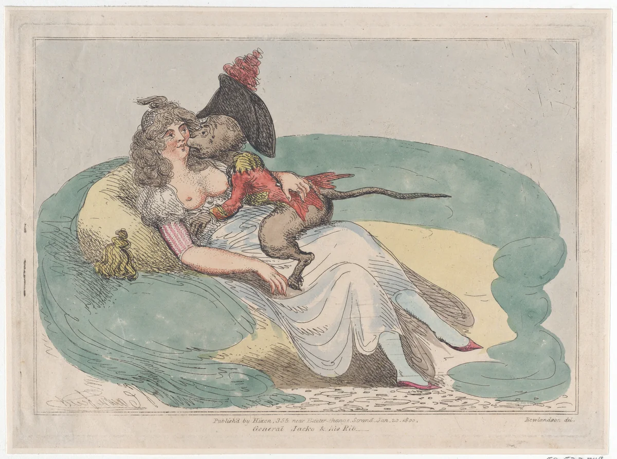 General Jacko & his Rib by John Cawse, print, 1800