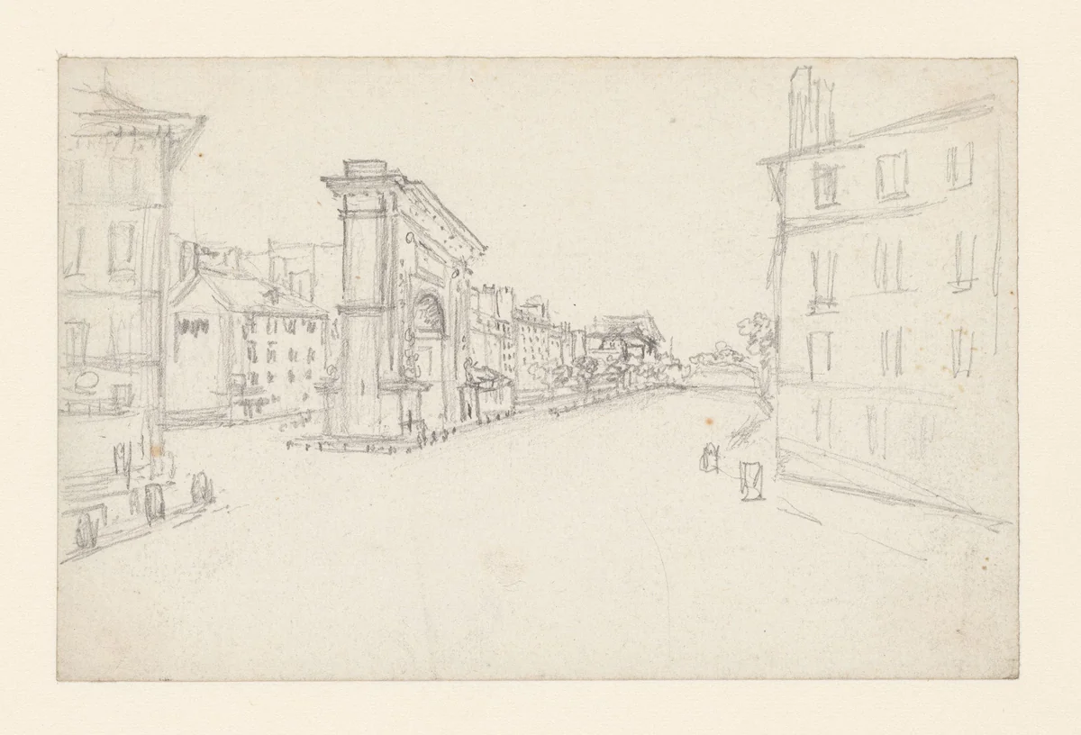 Porte S. Denis by Georges Michel, drawing, 1773-1843