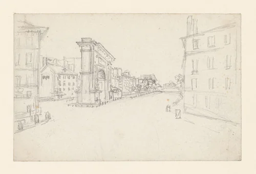 Porte S. Denis by Georges Michel, drawing, 1773-1843