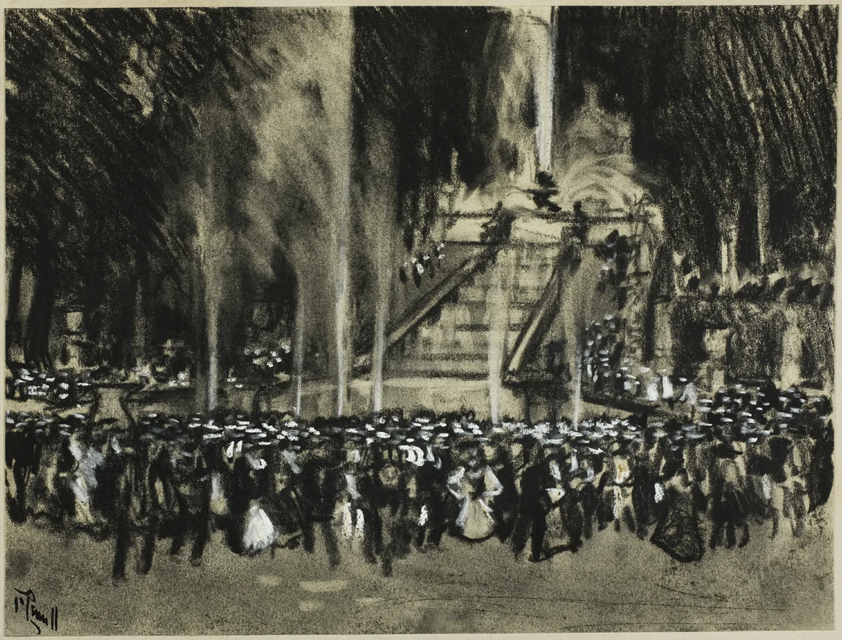 The Fountains Playing at La Granga by Joseph Pennell, drawing, 1898-1908