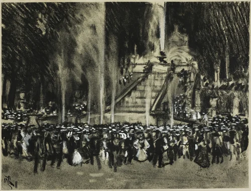 The Fountains Playing at La Granga by Joseph Pennell, drawing, 1898-1908