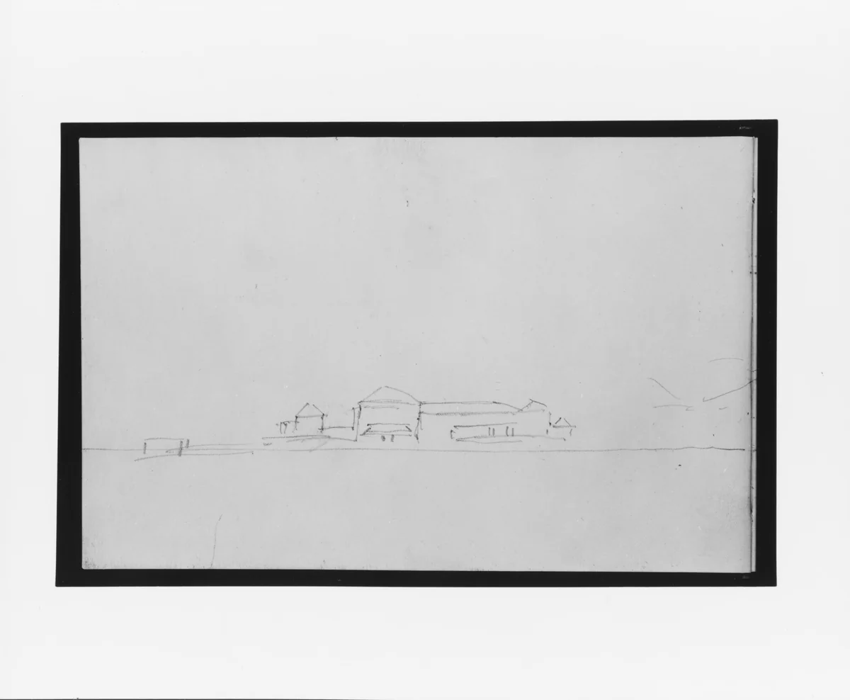 Village and Mountain (from Sketchbook) by Mary Newbold Sargent, artwork, 1904