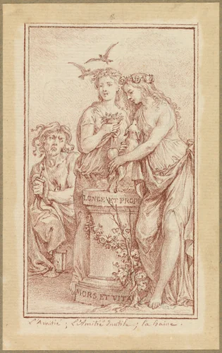 Friendship, Useless Friendship, and Hate by Charles Nicolas Cochin II, drawing, 1774-1775