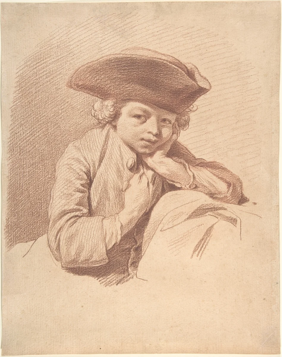 Portrait of a Boy by Georg Friedrich Schmidt, drawing, 1720-1775