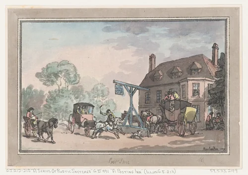 A Posting Inn by Thomas Rowlandson, print, 1787
