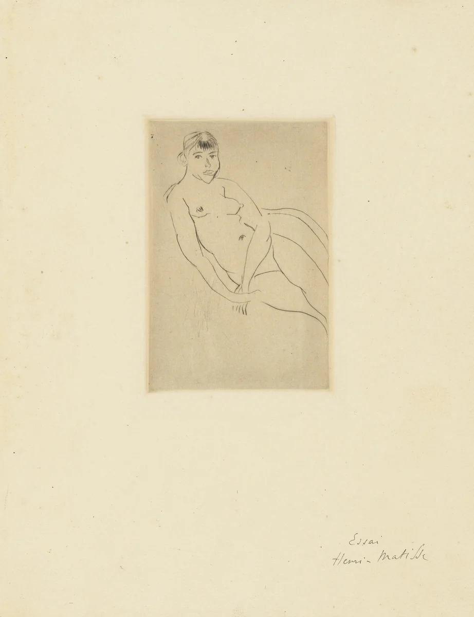 Half-Length Nude (Nu à demi allongé) by Henri Matisse, print, 1913