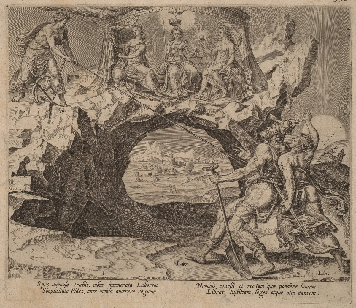 The Diligent Worker Aspiring to the Rightousness of the Lord by Philip Galle, print, 1572