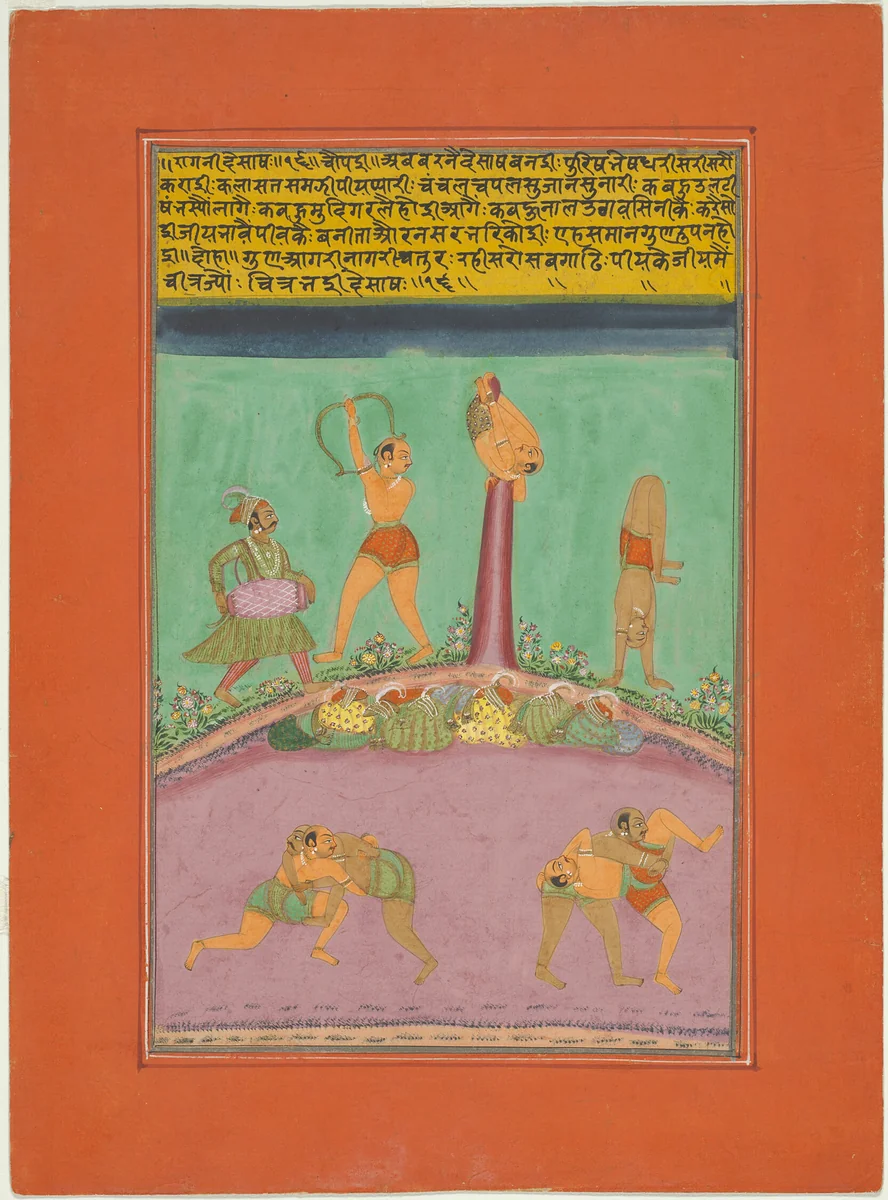 Ragini Desakh, Page from a Jaipur Ragamala Set by India Rajasthan, painting, 1745-1770