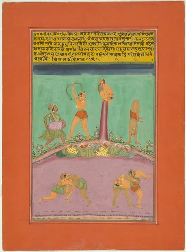 Ragini Desakh, Page from a Jaipur Ragamala Set by India Rajasthan, painting, 1745-1770