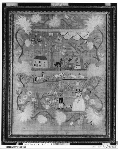 Sampler by Mary Waine, artwork, 1795