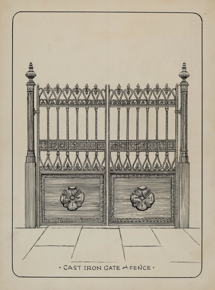 Cast Iron Gate by Lucien Verbeke, index of american design, 1936