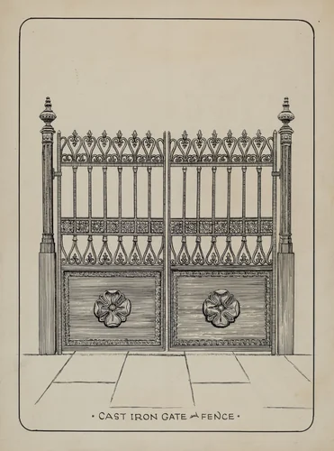 Cast Iron Gate by Lucien Verbeke, index of american design, 1936