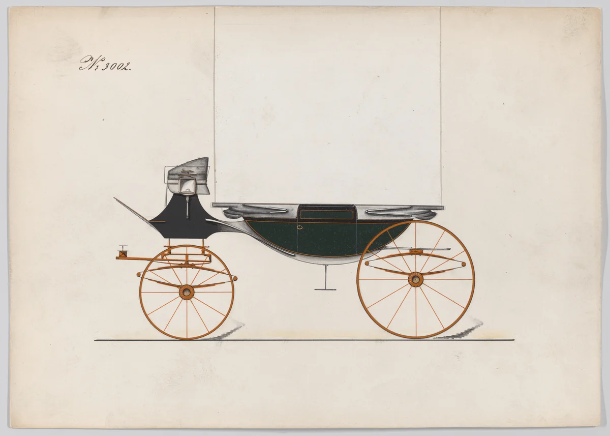 Design for Landau, No. 3002 by Brewster & Co., drawing, 1874