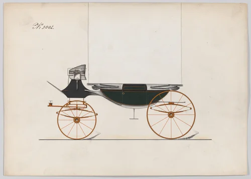 Design for Landau, No. 3002 by Brewster & Co., drawing, 1874