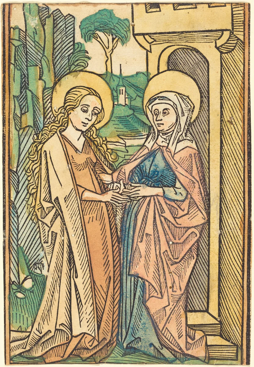 Visitation by German 15th Century, print, 1400-1499