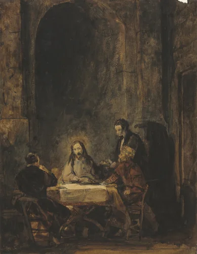 Christ at Emmaus by Benjamin West, drawing, 1760-1820