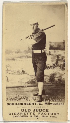 Schildknecht, Catcher, Milwaukee, from the Old Judge series (N172) for Old Judge Cigarettes by Goodwin & Company, photograph, 1888