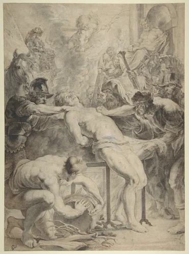 Martyrdom of Saint Lawrence by Peter Paul Rubens, drawing, 1610-1641