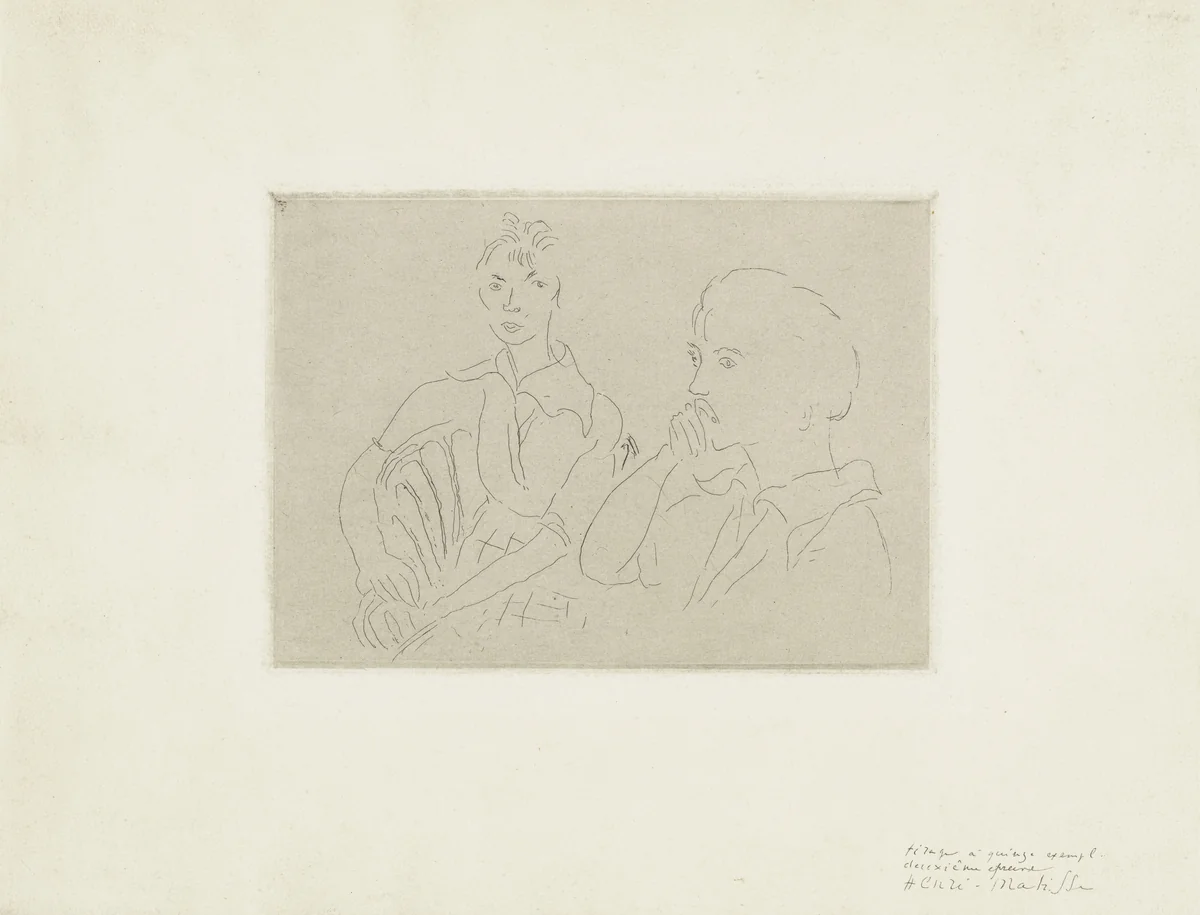 Double Portrait of Josette Gris (Double portrait de Josette Gris) by Henri Matisse, print, 1915